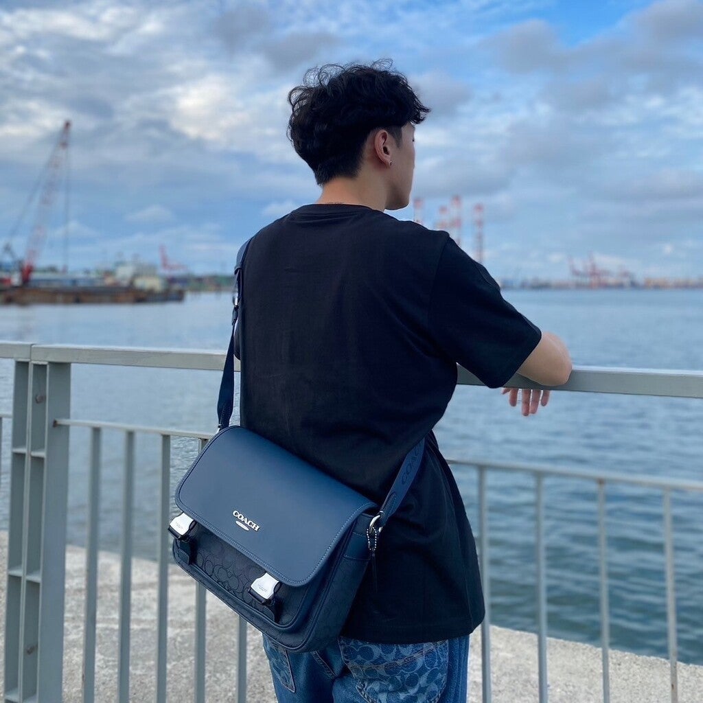 COACH® Outlet | Racer Messenger Bag In Signature Jacquard