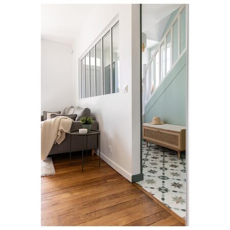 Bombong - Banc d'entrée avec rangement chaussures en bois et cannage L100cm