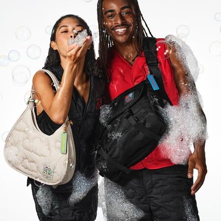 ★NlCK&NLCOLE★ CRYSTAL WAVE POINT MESSENGER BAG_SILVER K-Cliffs 12