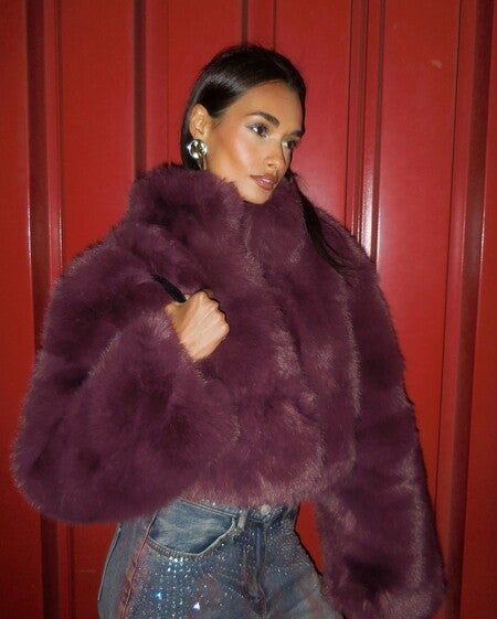 Opulent Faux Fur Cropped Jacket - Black | Alo Yoga