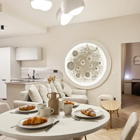 Damon - Table à manger en fibre d'argile ø100cm