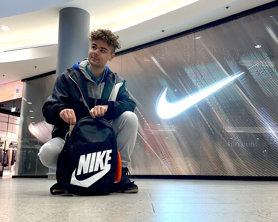 nike sneakers with matching bag