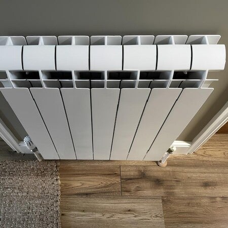 Nordic Sigma, Modern Horizontal Radiator, Aluminium, White, 440mm