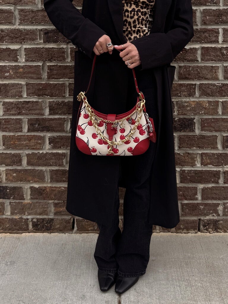 COACH® | Hamptons Hobo Bag With Cherry Print