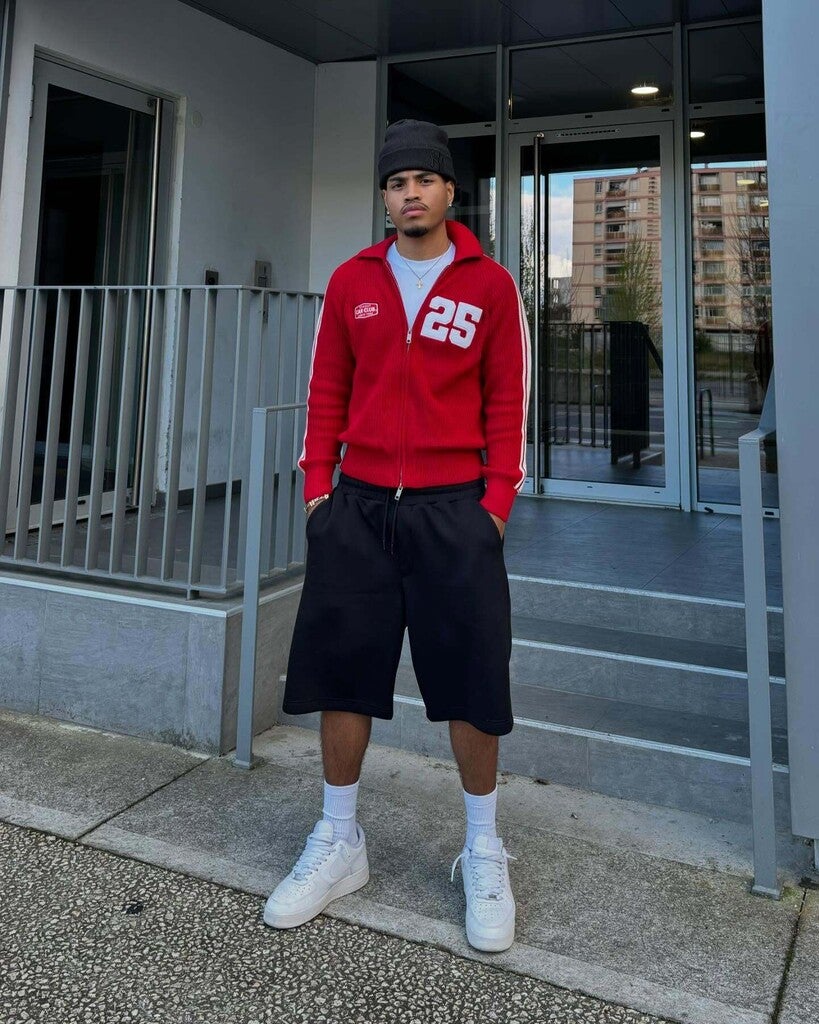 Oversize neoprene-effect Bermuda shorts