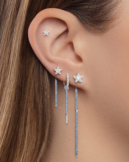 Diamond and Sapphire Eternity Bar Charm | MARIA TASH