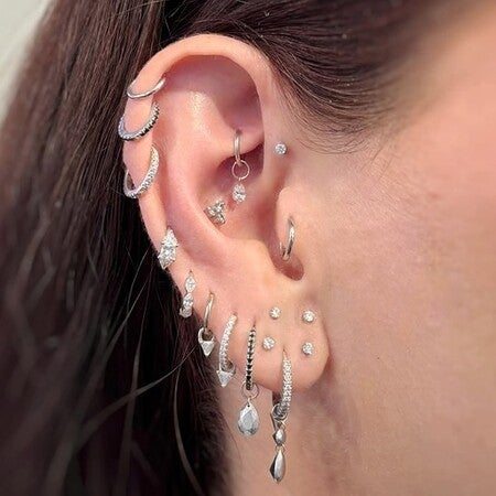 国内発| MARIA TASH Diamond Princess シングルピアス 8mm 18K（18金） Maria Tash(マリアタシュ) ピアス(レディース