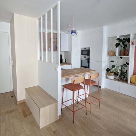 Arno - Lot de 2 chaises de bar en tissu et métal H66cm