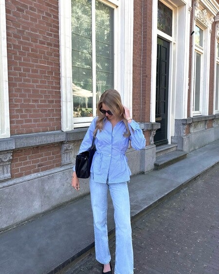 Blue blouse with stripes | Loavies