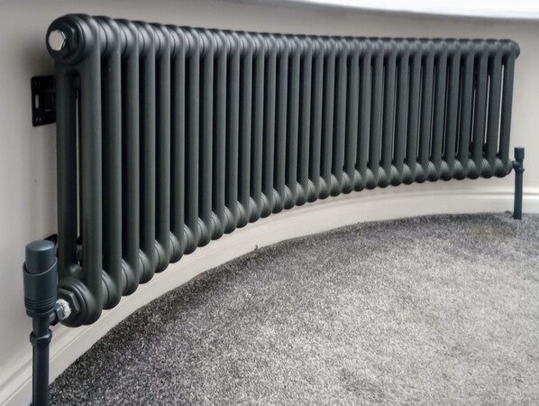 Nordic Oslo, Column Curved Bay Window Radiator, Anthracite