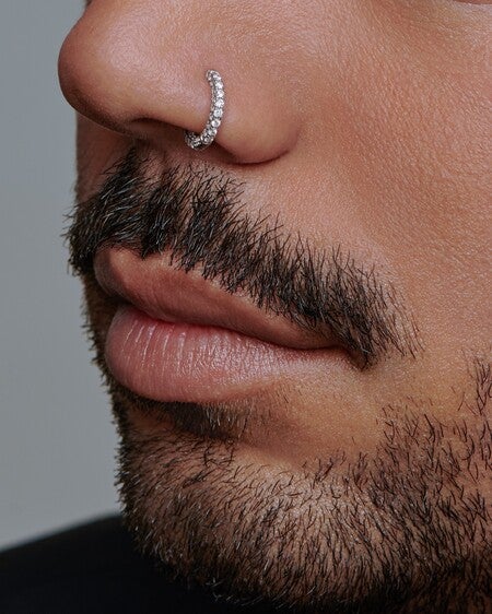 Diamond Five Row Pavé Hoop Earring (Bottom Hinge) | MARIA TASH