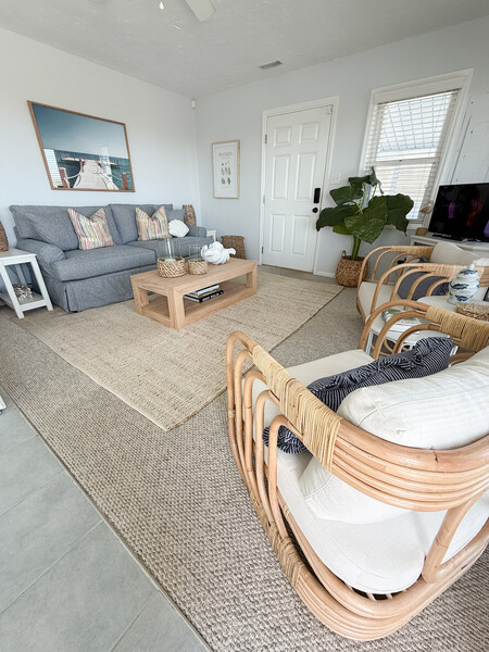 Cindy Crawford Beachside Walk Denim Blue Cotton Fabric Sleeper