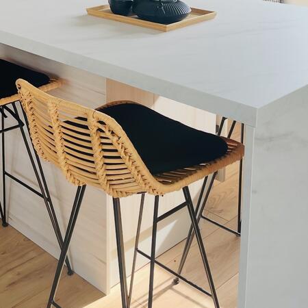 Capurgana - Lot de 2 tabourets de bar design en rotin assise 67 cm