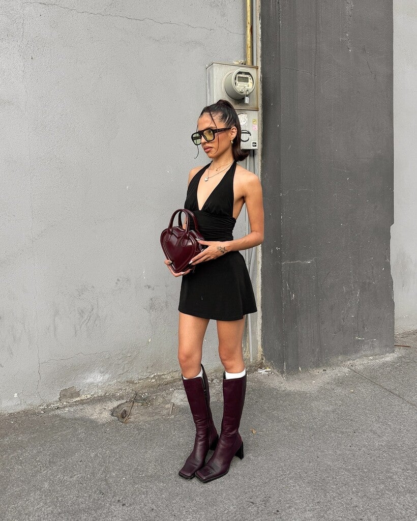 Vestido mini tirantes lazada