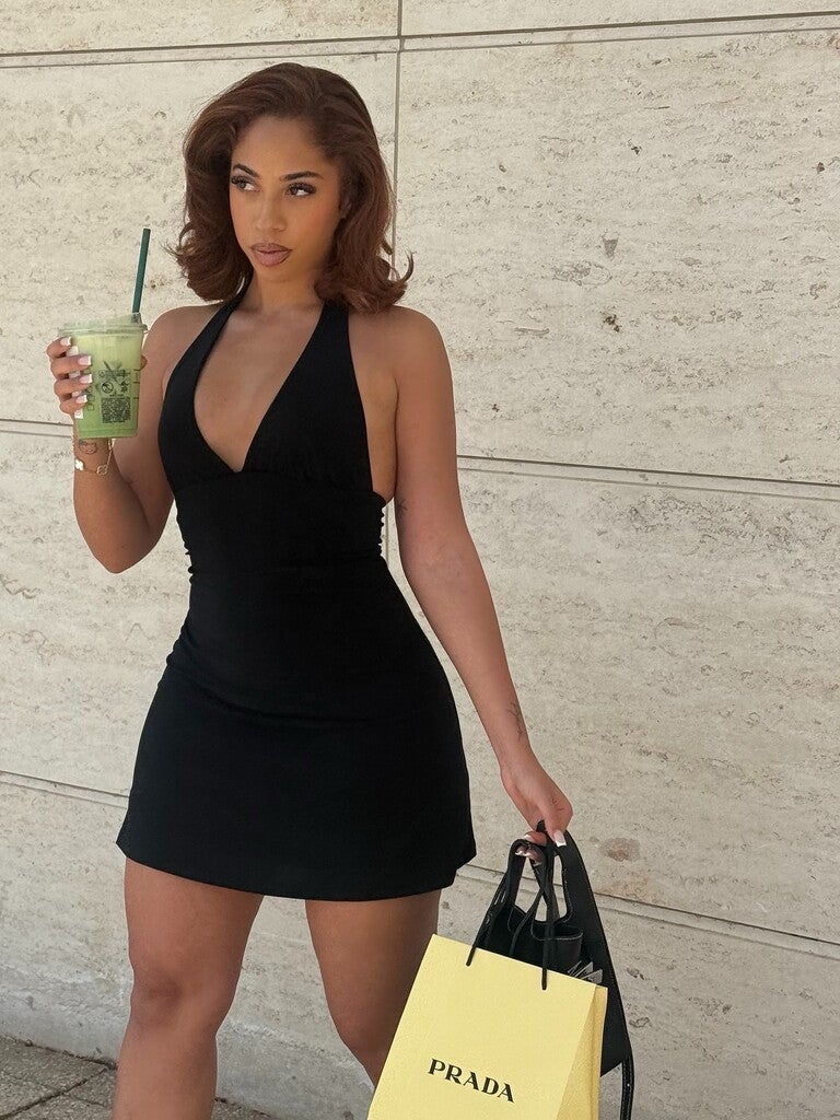 Vestido mini tirantes lazada