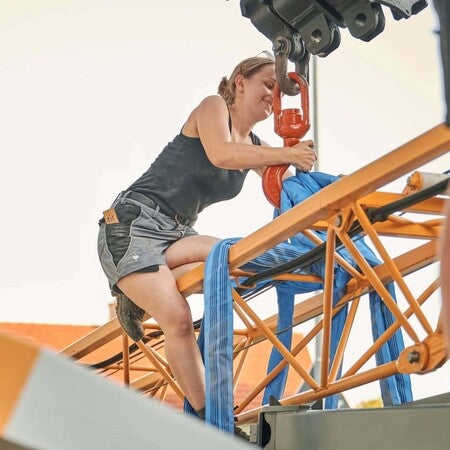 image by kleine.kranmonteurin.carla containing woman, job, man, crane, construction worker