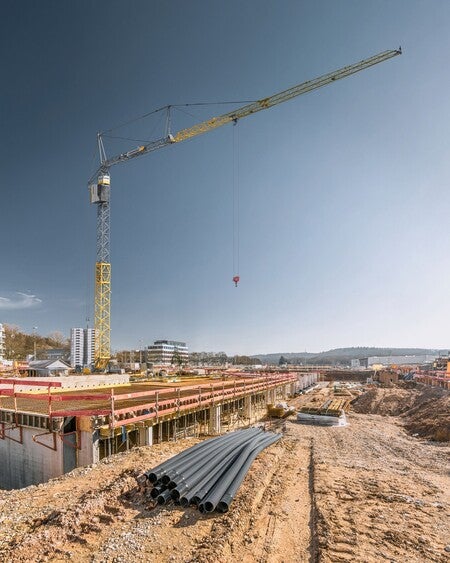 image by liebherrusa containing build, crane, construction site, pipe, land