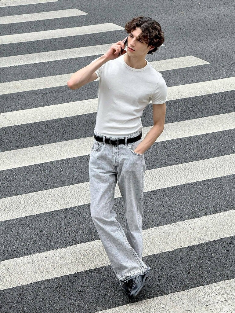 Λεπτή ζώνη με όψη δέρματος