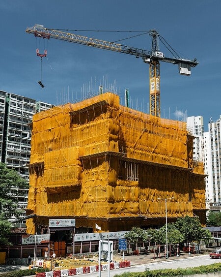 image by liebherrconstruction containing building, build, crane, yellow, city