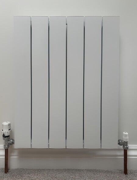 Nordic Alpha, Designer Vertical Radiator, Aluminium, Matt White