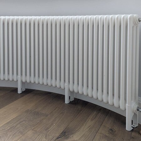Nordic Oslo, Column Curved Bay Window Radiator, White, 600mm x