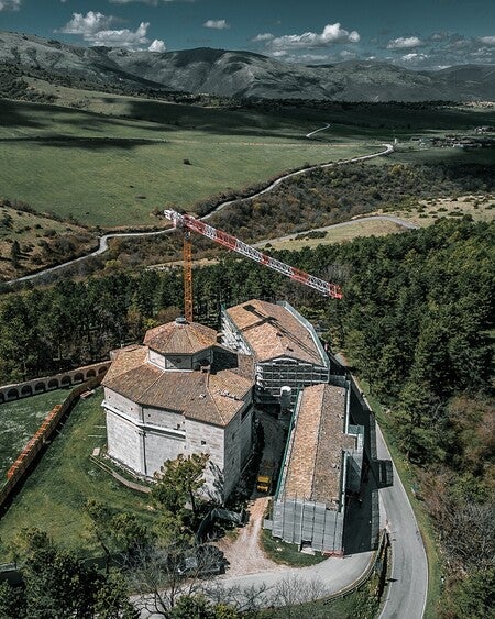 image by liebherrconstruction containing building, build, crane, hill, construction site