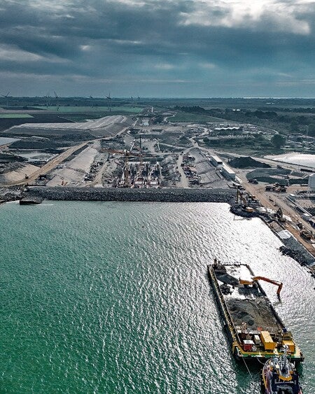 image by liebherrconstruction containing water, boat, dock, harbor, barge