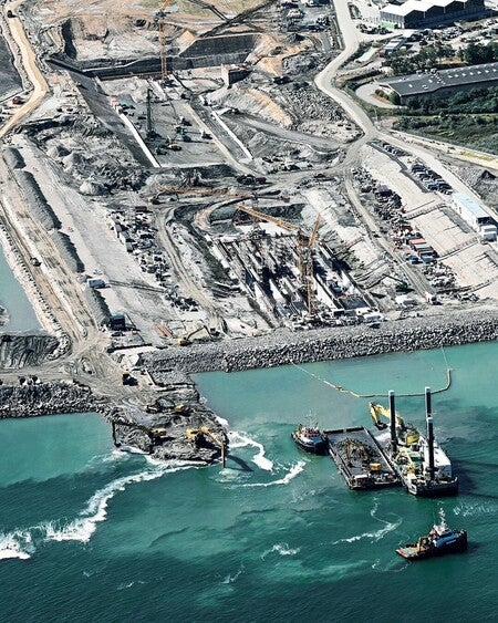 image by liebherrconstruction containing boat, water, harbor, dock, sea