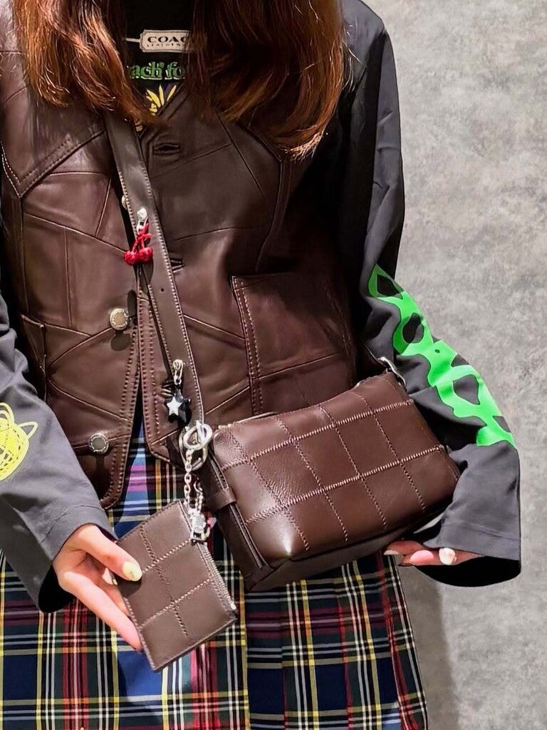 UNDERCOVER 十字架型押し柄 トートバッグ ブラウンレザー　アナーキー UNDERCOVER 十字架型押し柄 トートバッグ ブラウンレザー アナーキー