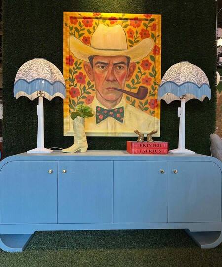 Ruse Credenza in Light Blue | Contemporary Linen Credenza – Scout