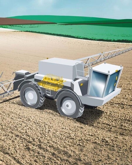 image by LiebherrConstruction containing field, tractor, land, image, plow