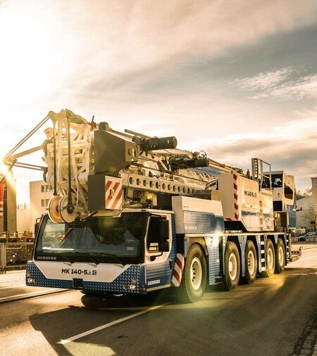 image by LiebherrConstruction containing truck, road, highway, drive, crane