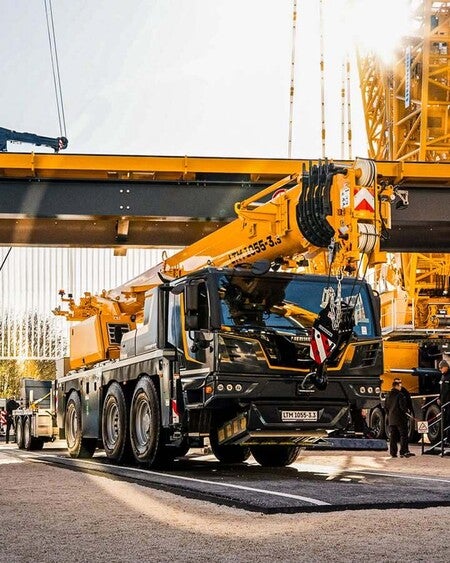 image by LiebherrConstruction containing truck, crane, trailer truck, tow truck, yellow
