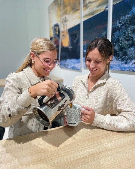 image by liebherrcareers containing woman, cup, pour, mug, coffee