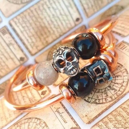 トロールビーズ　ブレスレット　シルバー　ビーズ　チャーム　ヒョウ　アメジスト トロールビーズ トロールビーズ ブレスレット シルバー ビーズ