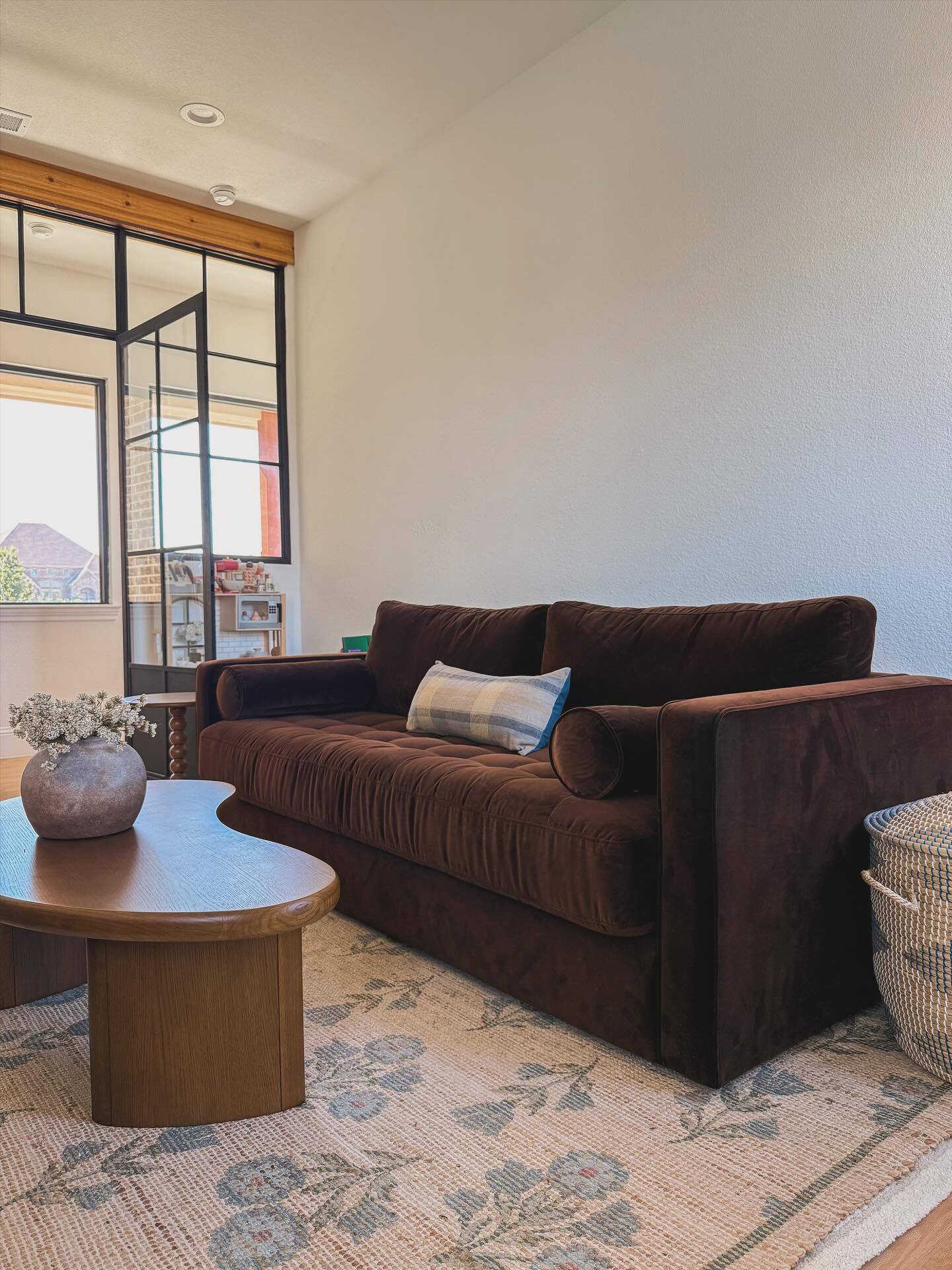 Sven Plush Pacific Brown Grounded Tufted Velvet Sofa | Article