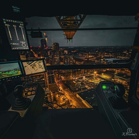 image by anonymous containing plane, cockpit, city, night, pilot