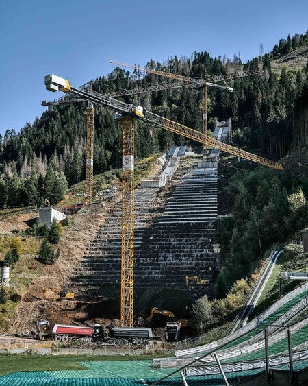 image by liebherrconstruction containing crane, build, hill, construction site, stair