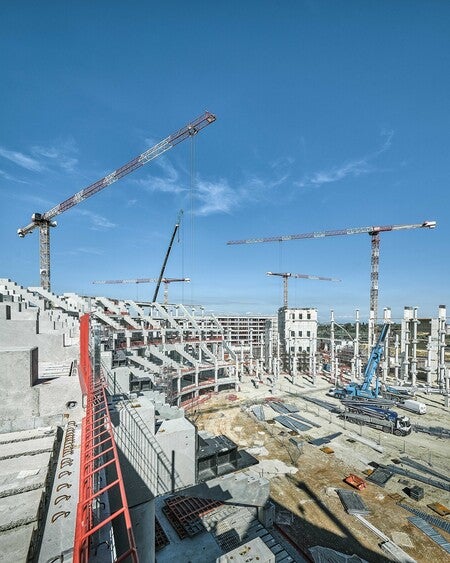 image by liebherrconstruction containing build, construction site, crane, building, floor