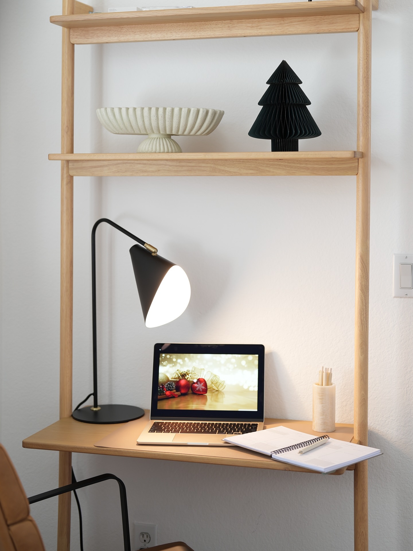 Heidi White Oak Modular Wall Desk | Article