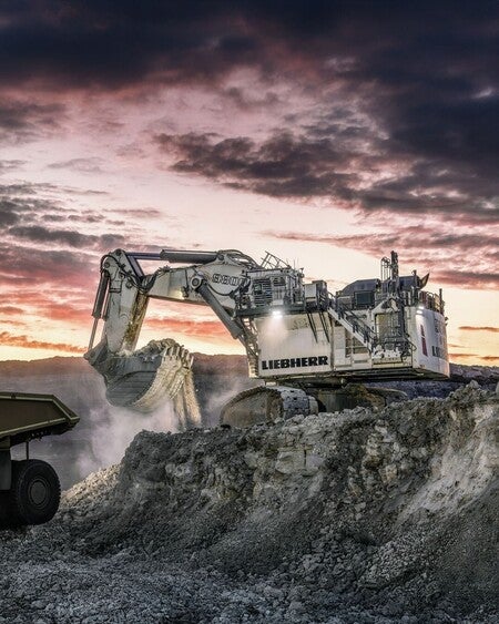 image by liebherrusa containing excavator, land, job, machine, dozer