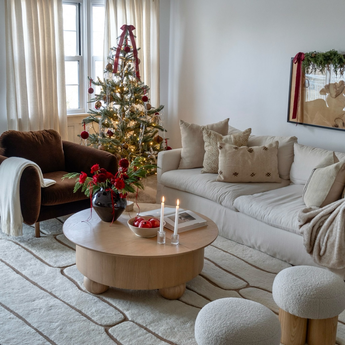 Sanders Brown Velvet Lounge Chair, Solid Wood Legs | Article