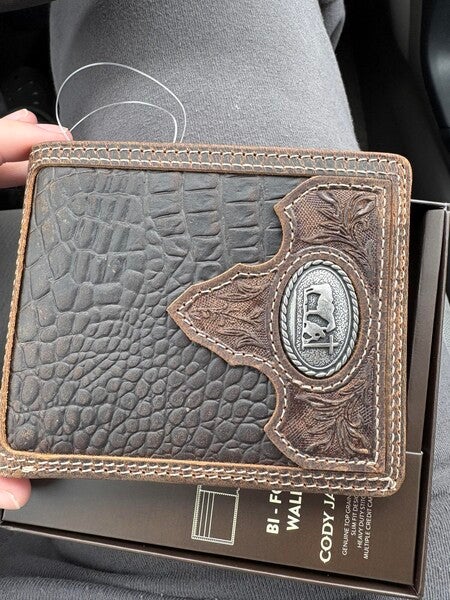 Cody James Men's Croc Embossed Bifold Wallet | Boot Barn