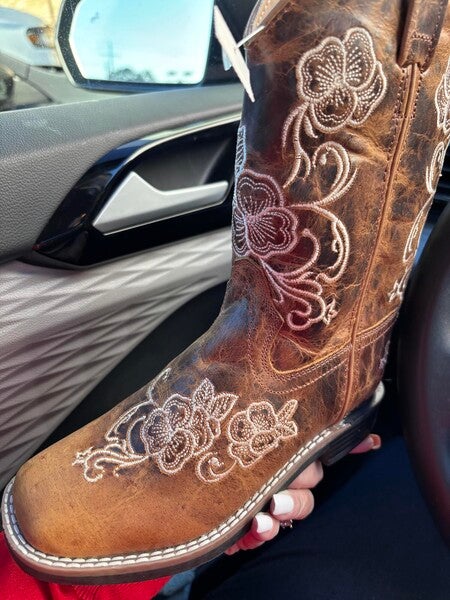 Shyanne Girls' Little Lasy Floral Embroidered Western Boots
