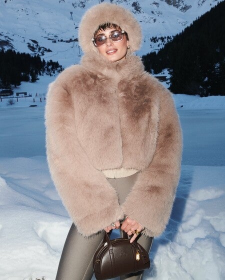 Opulent Faux Fur Cropped Jacket - Ivory | ALO