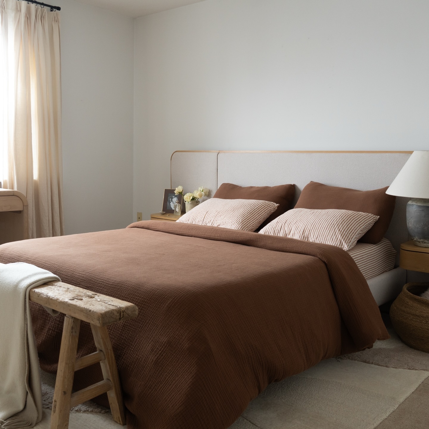 Bjorn Ratine Ivory Queen Bed with Nightstands | Article