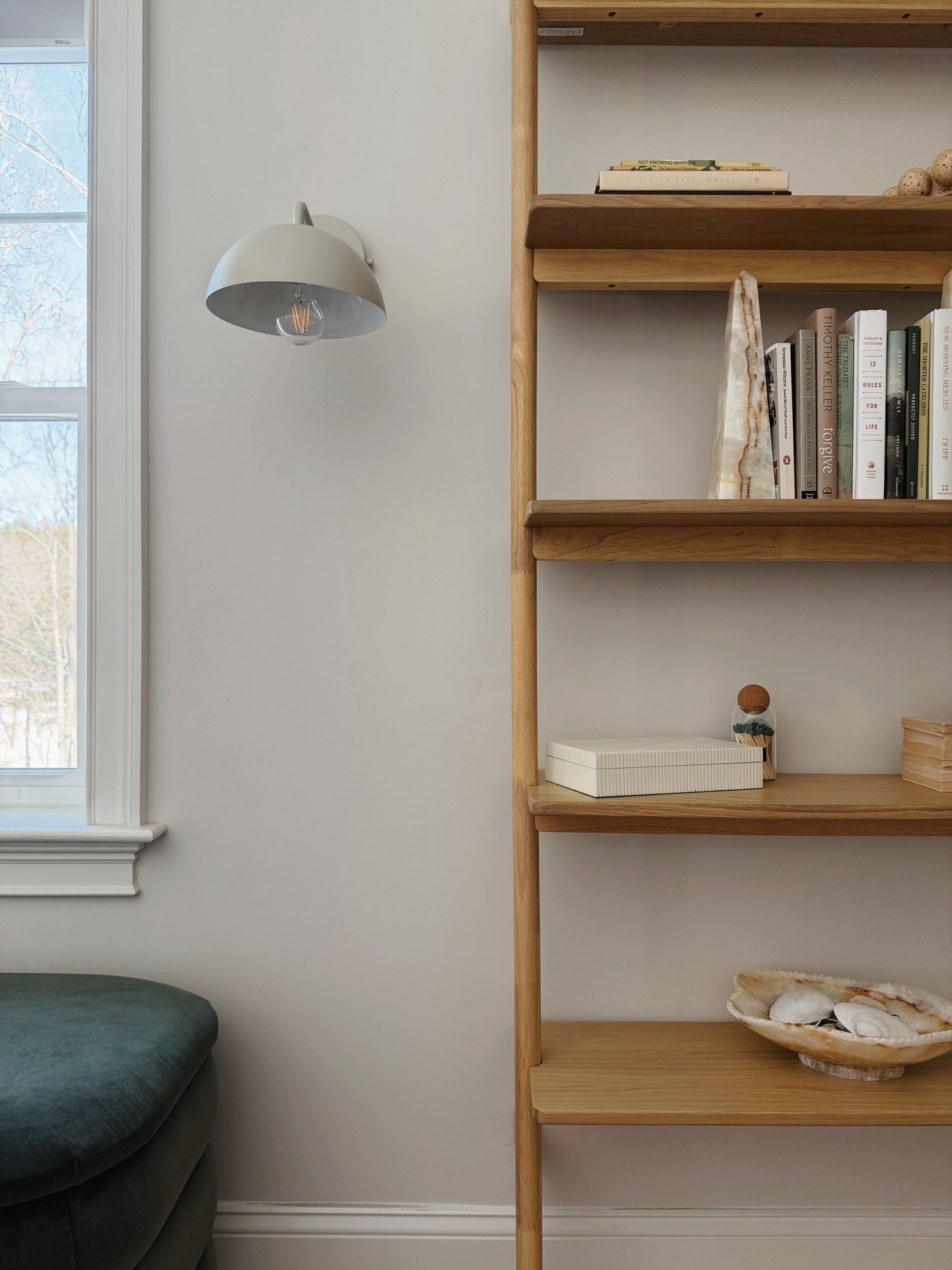 Gemma Green Metal Semi Circle Arch Adjustable Sconce | Article
