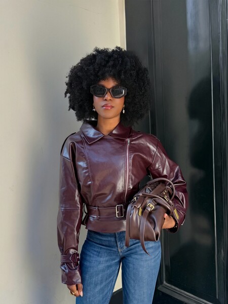 Bordeaux PU jacket | Loavies
