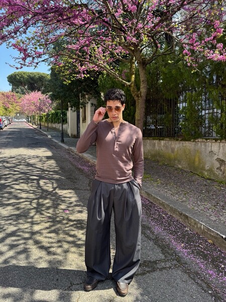 Bershka コーティングデニム Textured baggy jeans - Men | Bershka