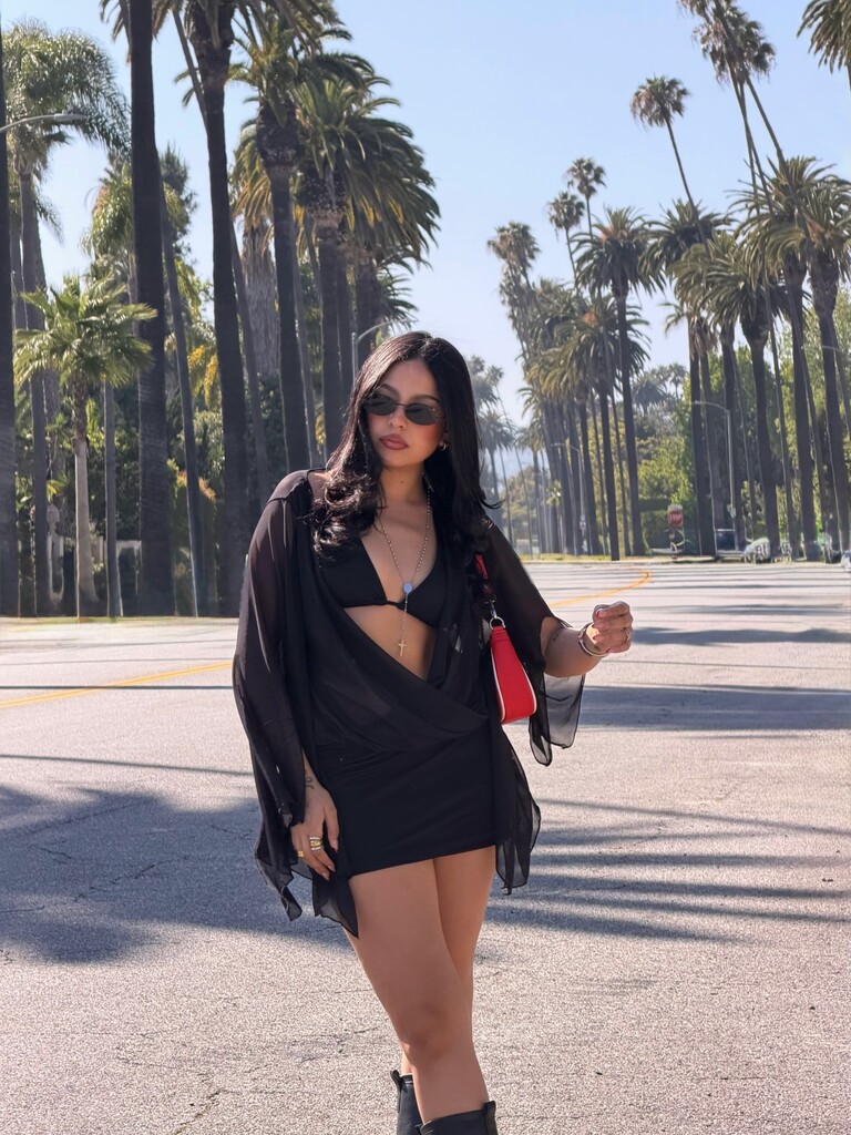 Mini cape sleeve dress
